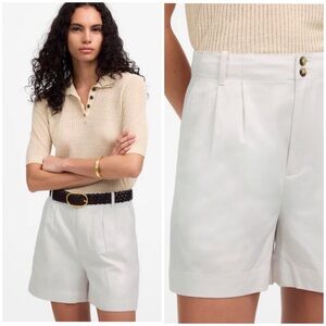 Madewell the Drapey Twill Pleated Shorts